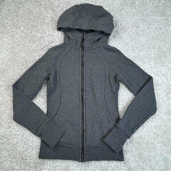 Lululemon Scuba Full Zip Hoodie Jacket Gray Size 2 - Picture 1 of 9